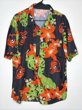 Baltimore Orioles Short Sleeve Multi-color Hawaiian Shirt SGA O’s MLB
